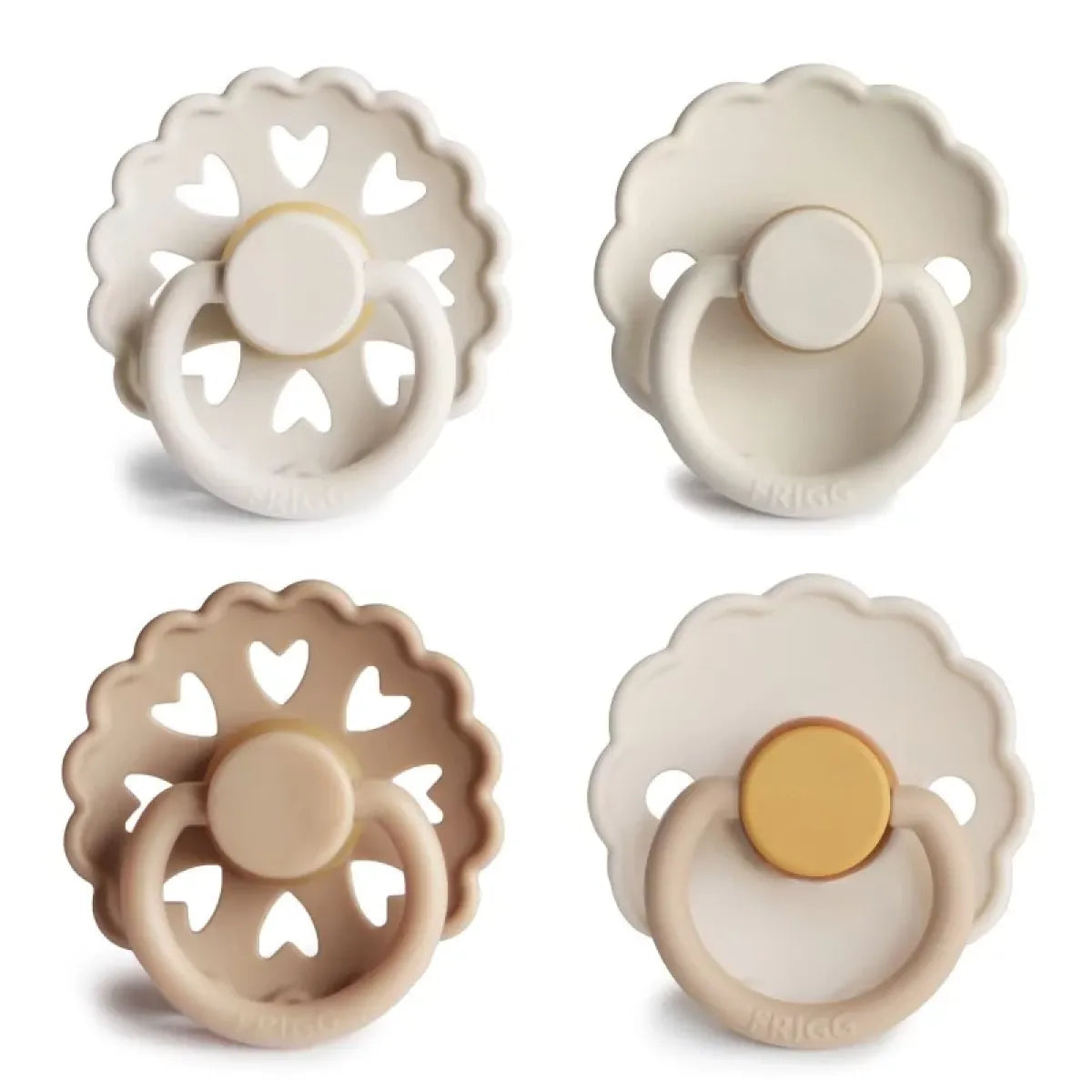 Mushie Fopseen set 4pack - Beige/white