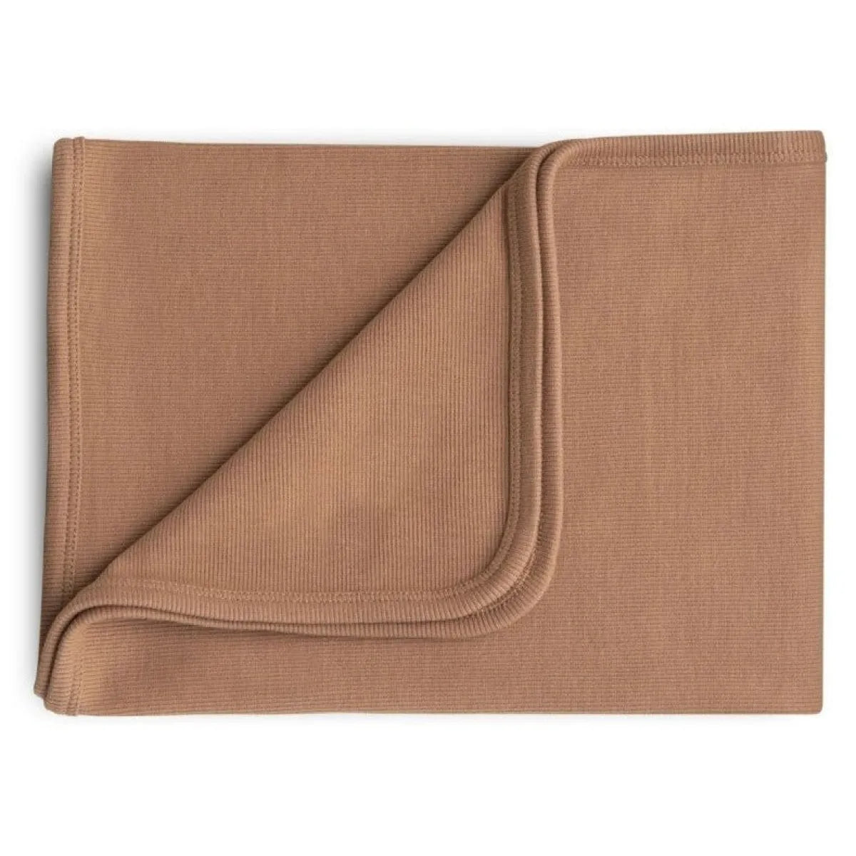Mushie Ribbed wiegdekentje - Tan