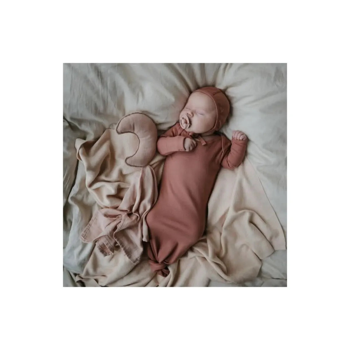 Mushie Geknoopte pyjama - Roodbruin