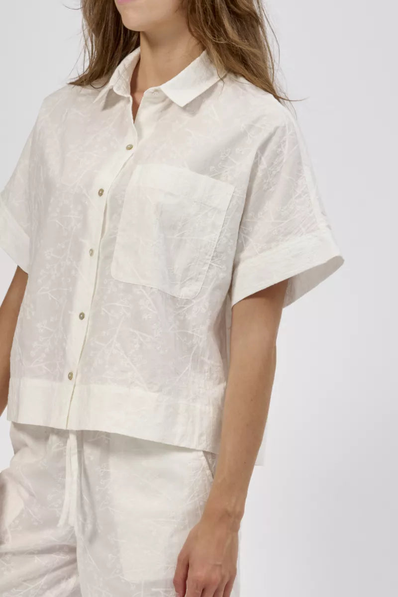 Dorelit Pyjama - Wit Geborduurd Bloemetje