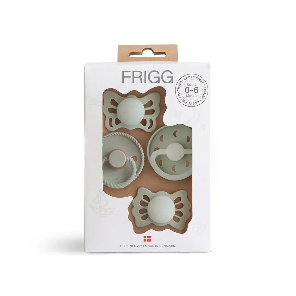 Mushie Baby's First Pacifier Fopspenen Set - Sage
